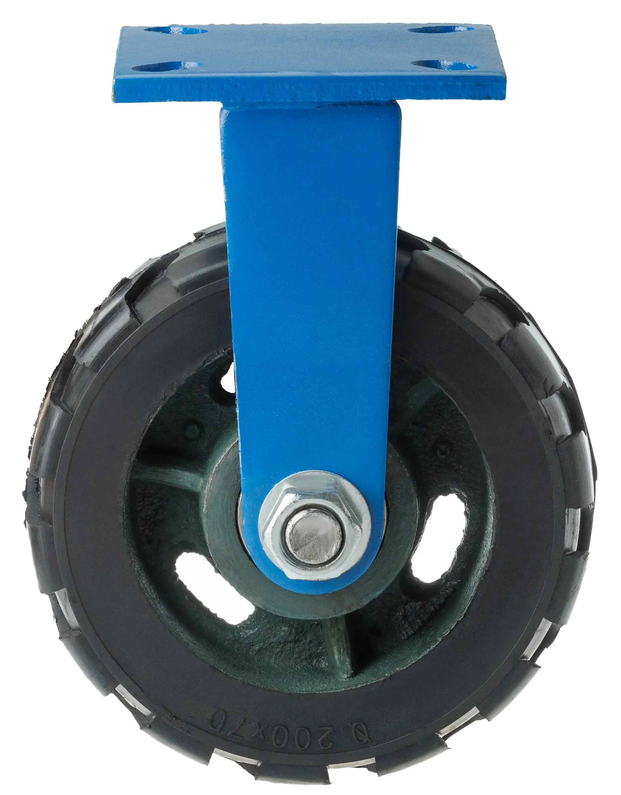 Сверхбольшегрузное обрезиненное колесо 200мм, максимальная нагрузка 850 кг, неповоротное, шариковые подшипники - FHd 80
