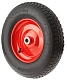 Пневматическое колесо, диаметр 380 мм, металлический обод, симметричная ступица, шариковый подшипник, отвестие под ось 20мм - PR 3000